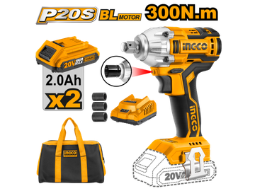 Imagen de LLAVE DE IMPACTO 1/2" 20V 2 BATERÍAS 2.0AH CIWLI2001 INGCO