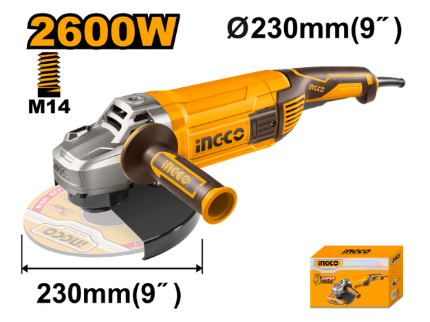 Imagen de AMOLADORA ANGULAR 9" 2600W INGCO