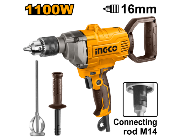 Imagen de TALADRO 16MM 680RPM 1100W CON MEZCLADOR INGCO
