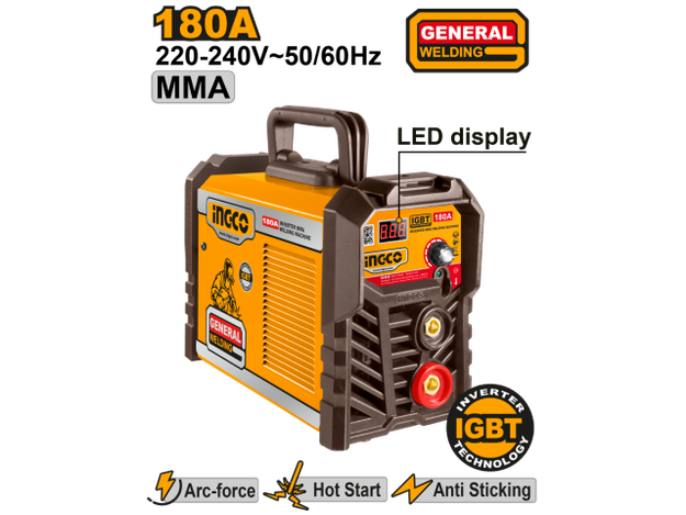 Imagen de SOLDADORA INVERTER 180AMP IGBT INGCO