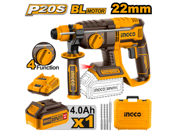 Imagen de ROTOPERCUTOR SDS-PLUS 2 BATERÍAS 20 V INGCO