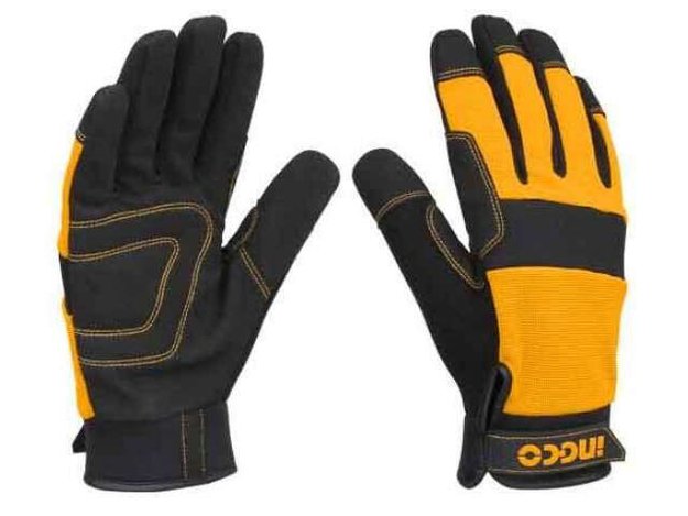 Imagen de GUANTES DE MECÁNICO CUERO Y MICROFIBRA XL INGCO