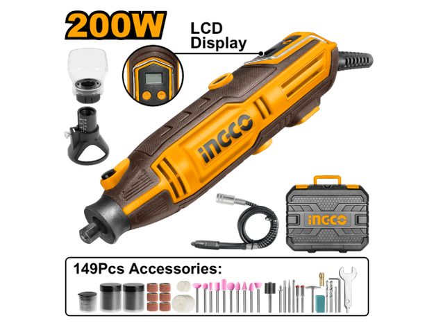 Imagen de MINI TORNO 200W CON 149 ACC. INGCO