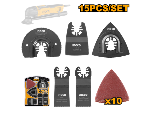 Imagen de KIT 15 ACCESORIOS PARA MULTIHERRAMIENTA INGCO