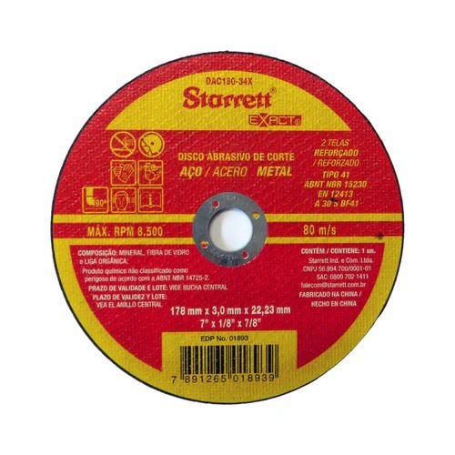 Imagen de DISCO CORTE PARA METAL STARRETT