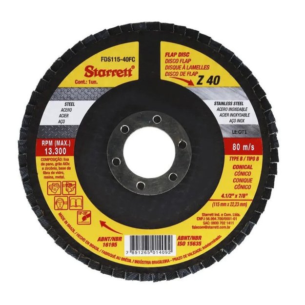 Imagen de DISCO FLAP DE ZIRCONIO STARRETT