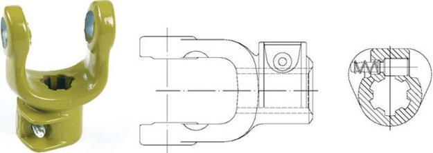 Imagen de HORQUILLA EXTERIOR 1.3/4" Z20 PARA CARDÁN 3012