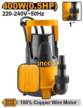 Imagen de BOMBA SUMERGIBLE 400W CUERPO PLÁSTICO INGCO