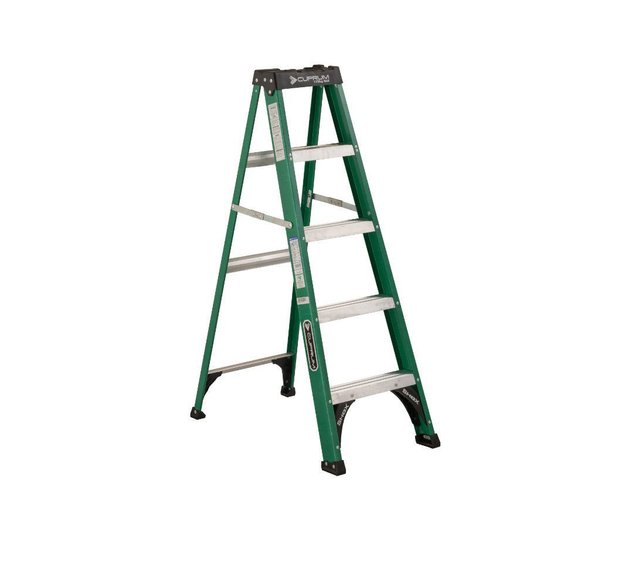 Imagen de ESCALERA TIJERA FIBRA VIDRIO 5 ESCALONES 1.5M CUPRUM