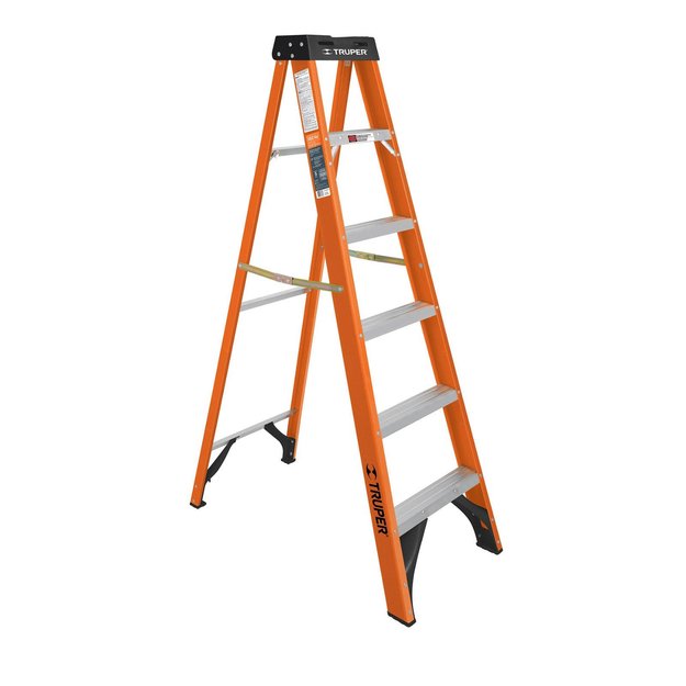 Imagen de ESCALERA TIJERA FIBRA VIDRIO 6 ESCALONES 1.8M TRUPER