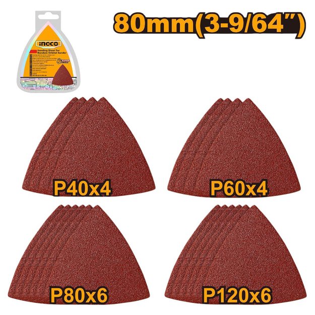 Imagen de KIT 20 LIJAS PARA LIJADORA MULTIFUNCIÓN INGCO
