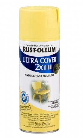 Imagen de PINTURA ULTRA COVER AMARILLO LIMON SATIN 887ML RUST OLEUM