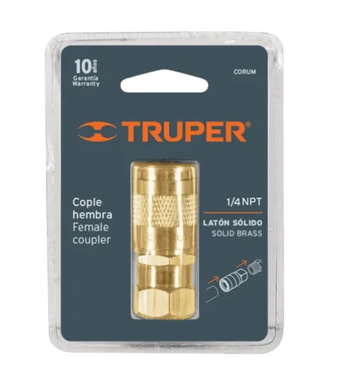 Imagen de CONECTOR RÁPIDO UNIVERSAL BRONCE HEMBRA 1/4" TRUPER