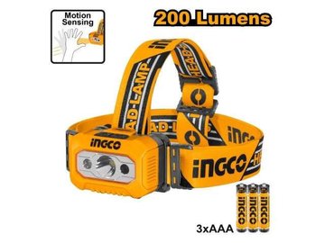 Imagen de LINTERNA VINCHA MINERO LED 200LUM (PILAS AAA) INGCO