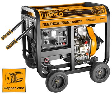 Imagen de GENERADOR 4,6KW MOTO SOLDADORA 180AMP. CARGADOR DE BATERÍA 12V, MOTOR DIESEL 9HP INGCO