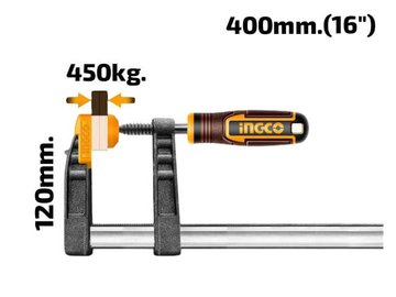 Imagen de PRENSA CARPINTERO TIPO F 120X400MM INGCO
