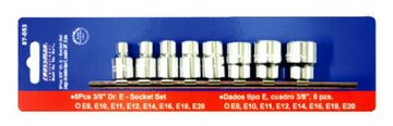 Imagen de JUEGO DE DADOS TORX ENCASTRE 3/8" 8 PIEZAS CROSSMAN