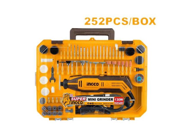 Imagen de MINI TORNO 130W CON 252 ACCESORIOS INGCO