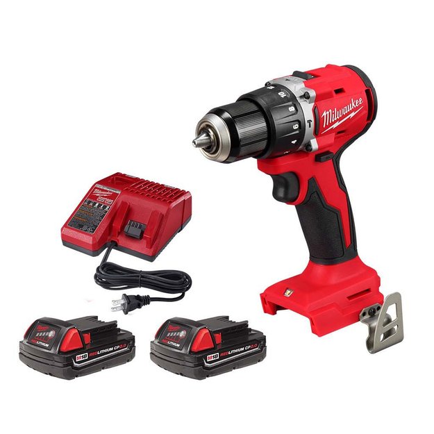 Imagen de TALADRO CON PERCUTOR 2 BATERÍAS 18V 2.0AH MILWAUKEE