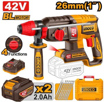 Imagen de ROTOPERCUTOR SDS-PLUS 26 MM BATERÍA 42 V INGCO