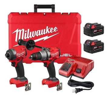 Imagen de COMBO TALADRO + ATORNILLADOR A BATERÍA 18V MILWAUKEE