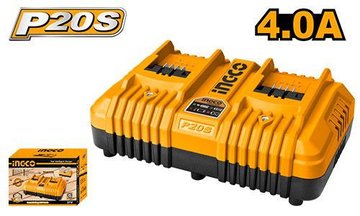 Imagen de CARGADOR RÁPIDO INTELIGENTE DOBLE 20V INGCO