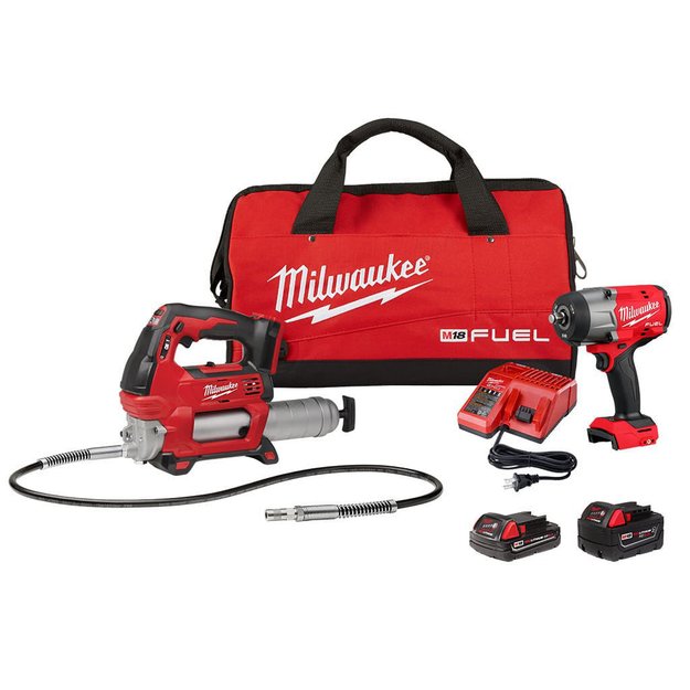 Imagen de COMBO BATERÍA 18V ENGRASADOR + LLAVE DE IMPACTO MILWAUKEE