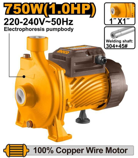 Imagen de BOMBA CENTRÍFUGA 220-240 V 750 W INGCO