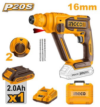 Imagen de ROTOPERCUTOR SDS-PLUS BATERÍA 20 V 16 MM INGCO