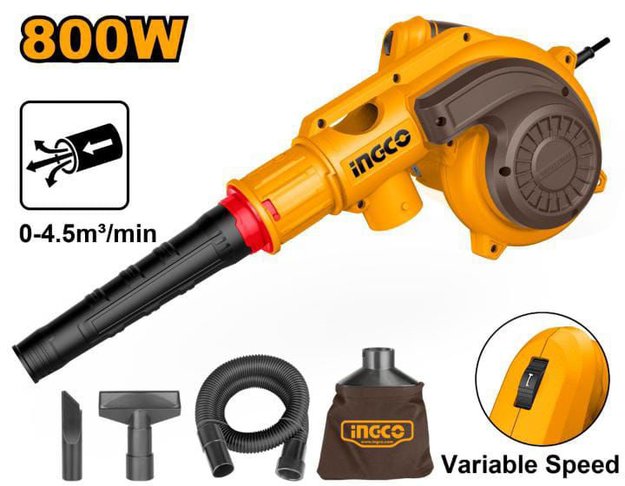 Imagen de SOPLADOR ASPIRADOR ELÉCTRICO 800 W C/ACC INGCO