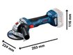 Imagen de AMOLADORA 4.5" 18V CARCAZA GWS 18V-8 BOSCH