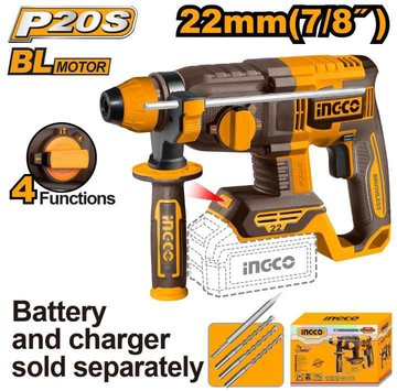 Imagen de ROTOMARTILLO SDS-PLUS 2.0J BATERÍA 20 V (CARCAZA) INGCO
