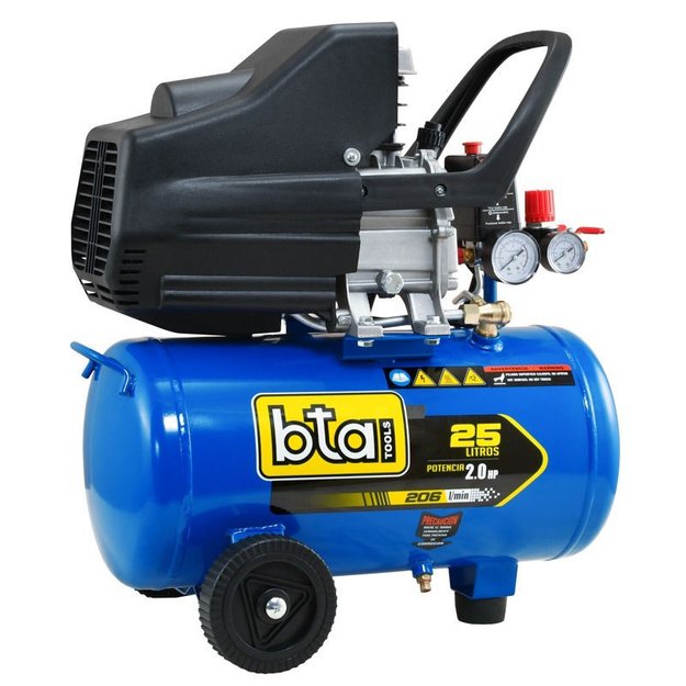 Imagen de COMPRESOR AIRE COMPRIMIDO MOTOR 2HP TANQUE 24L BTA