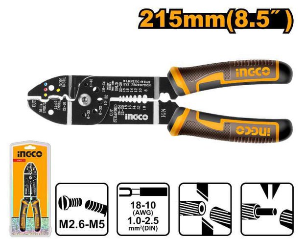 Imagen de PINZA PELA CABLE 215MM INGCO