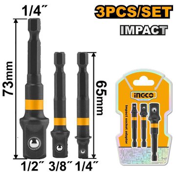 Imagen de JUEGO ADAPTADORES ENCASTRE 1/4" 3 PIEZAS INGCO