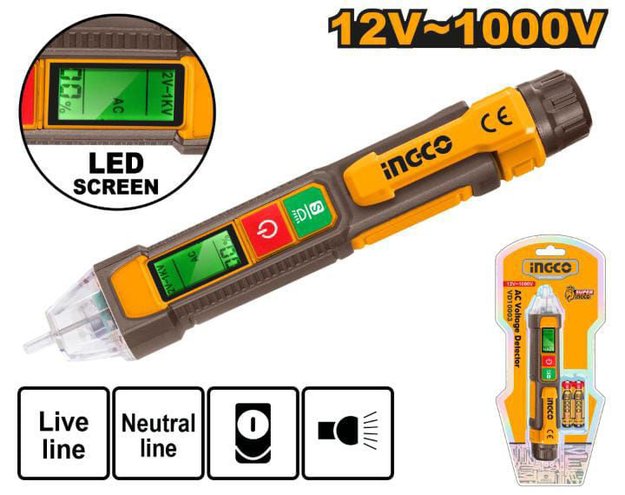 Imagen de DETECTOR DE VOLTAJE AC 12V - 1000V INGCO