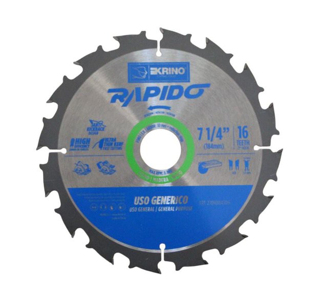 Imagen de CIRCULAR PARA MADERA 7.1/4" 16 DIENTES (184X30MM) KRINO