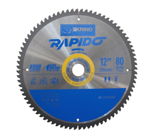 Imagen de CIRCULAR PARA ALUMINIO Y MULTIMATERIAL 12" 80 DIENTES KRINO