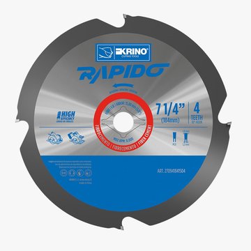 Imagen de CIRCULAR PARA FIBROCEMENTO 7.1/4" 4 DIENTES KRINO