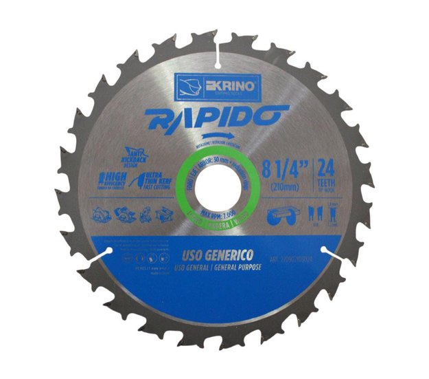 Imagen de CIRCULAR PARA MADERA 8.1/4" 60 DIENTES (210X30MM) KRINO