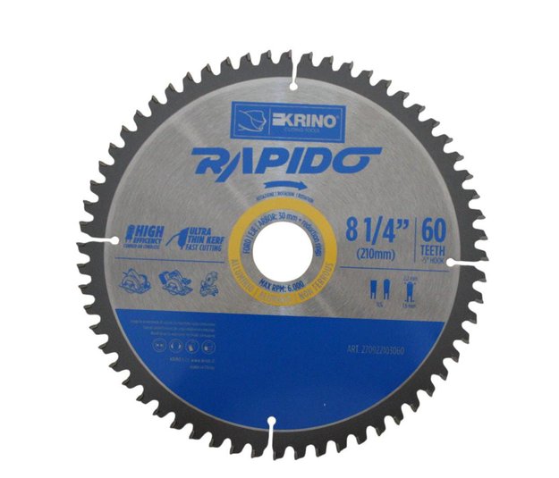 Imagen de CIRCULAR PARA ALUMINIO Y MULTIMATERIAL 8.1/4" 54 DIENTES KRINO