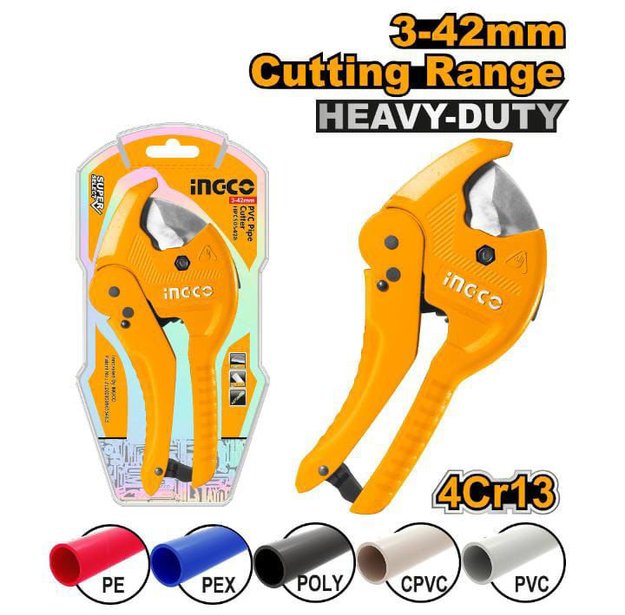 Imagen de TIJERA CORTA TUBO PVC 3-42MM REFORZADA INGCO