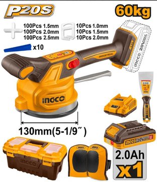 Imagen de VENTOSA VIBRATORIA BATERÍA 20V CON KIT INGCO
