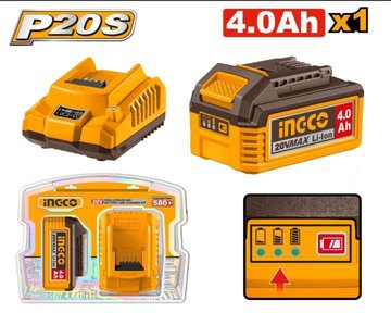 Imagen de CARGADOR + 1 BATERÍA 20V 4.0AH INGCO