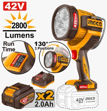 Imagen de FOCO LED A BATERÍA 42V 2800 LUM 50W INGCO