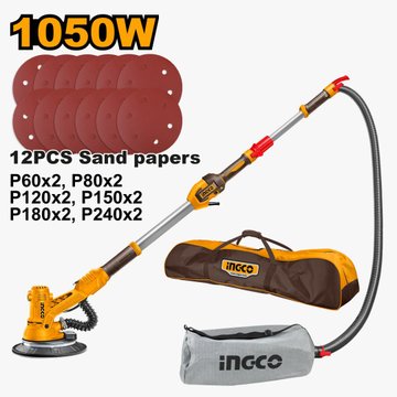 Imagen de LIJADORA DE YESO PARA TECHO 1050W CON ACCESORIOS INGCO