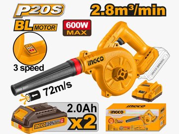 Imagen de SOPLADOR A BATERÍA 20V 2.8M3/MIN INGCO