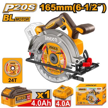 Imagen de SIERRA CIRCULAR BATERÍA 20V 165MM 6.1/2" INGCO