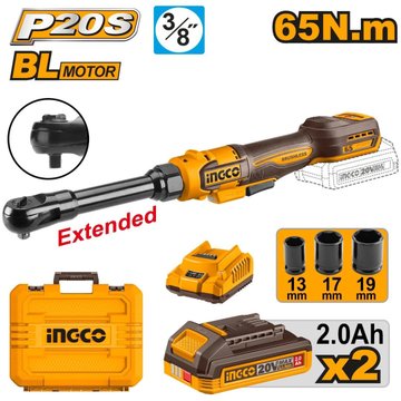 Imagen de LLAVE CRIQUE EXTENSIBLE A BATERÍA 20V INGCO