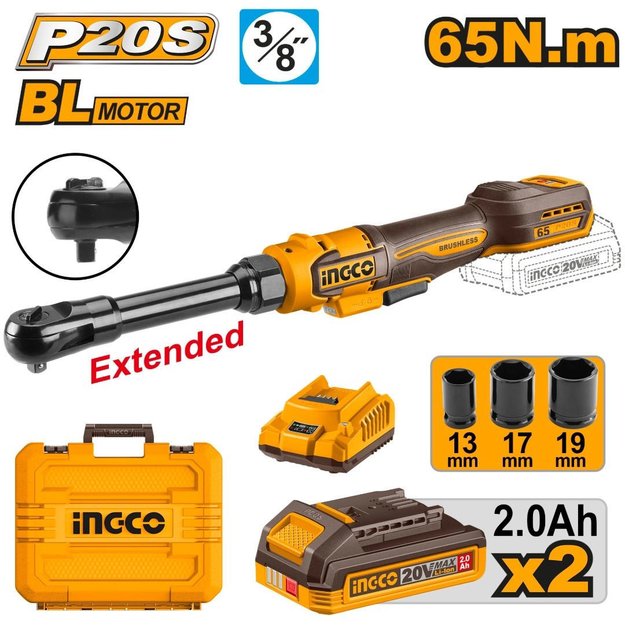 Imagen de LLAVE CRIQUE EXTENSIBLE A BATERÍA 20V INGCO